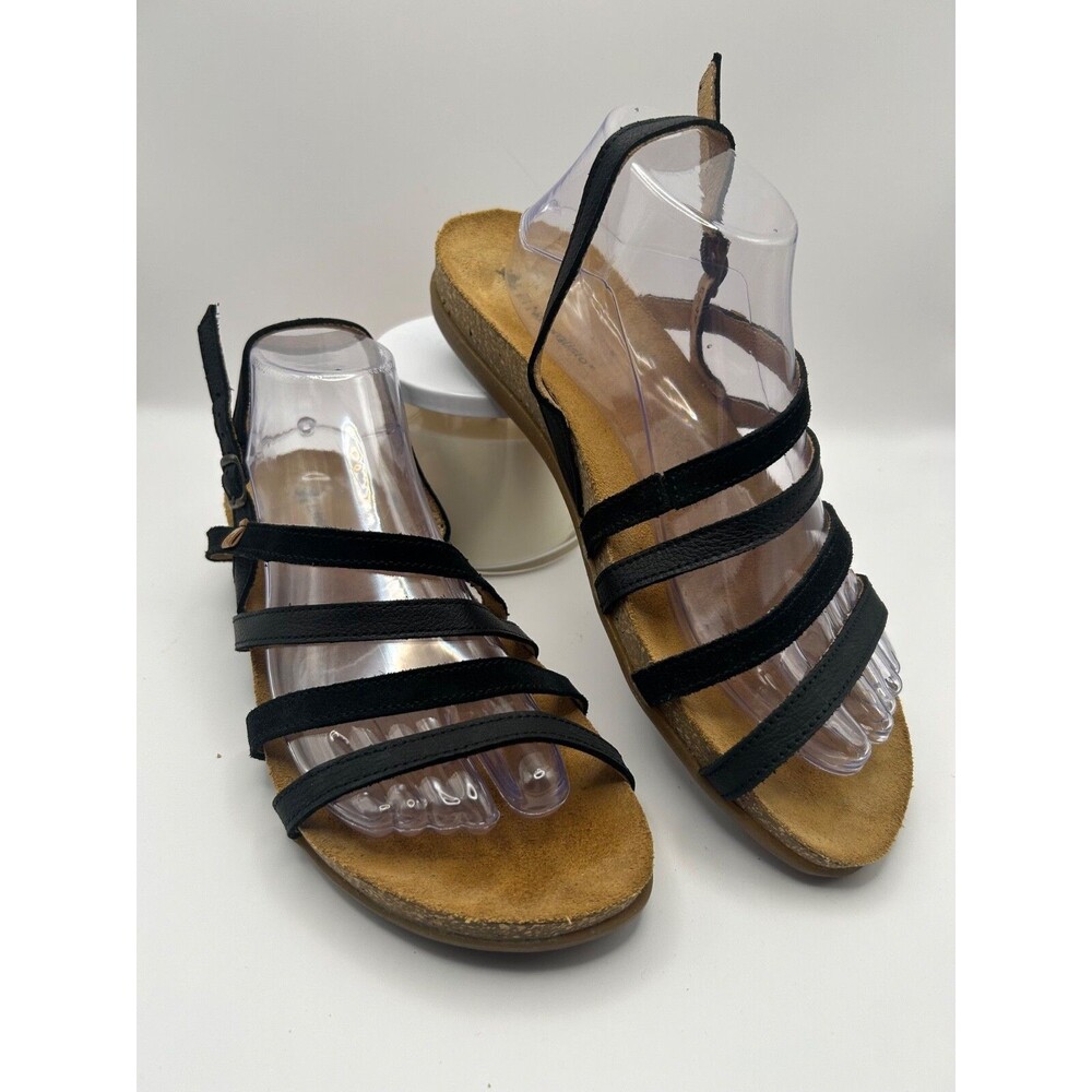 El Naturalista Women’s Size 42 (US 11) 5248 Black Leather & Suede Sandals